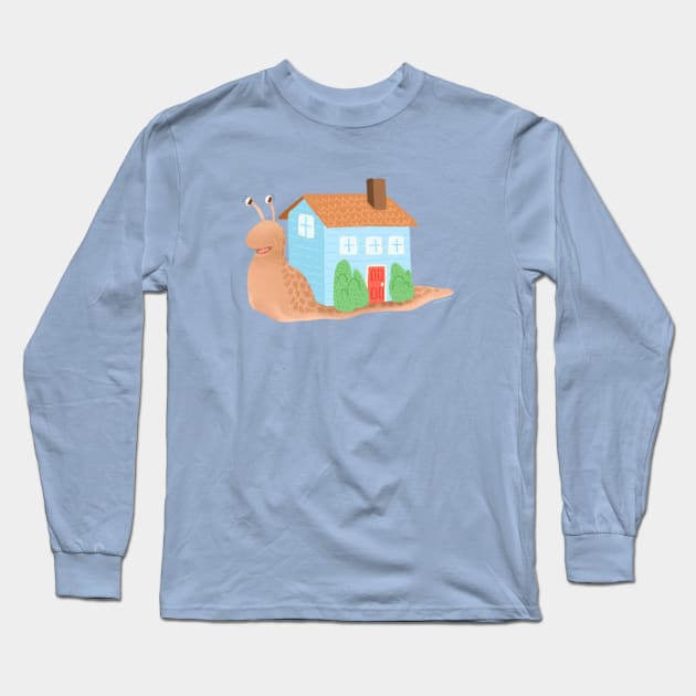 Snail House Long Sleeve T-Shirt by SarahWrightArt